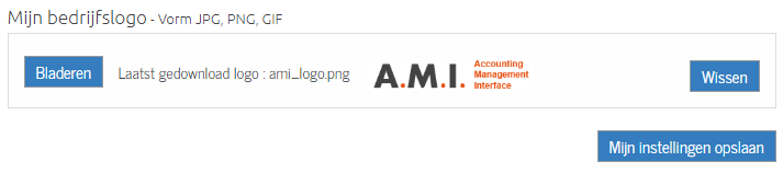 Importeer uw logo op AMI Project