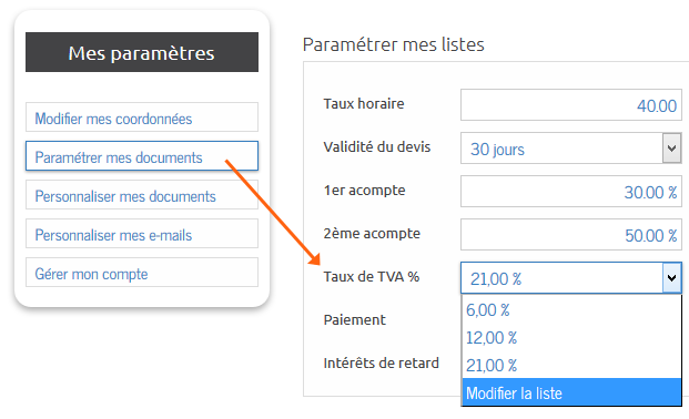 Adding a tax rate inside the parameters