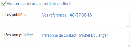 Informations clients utiles
